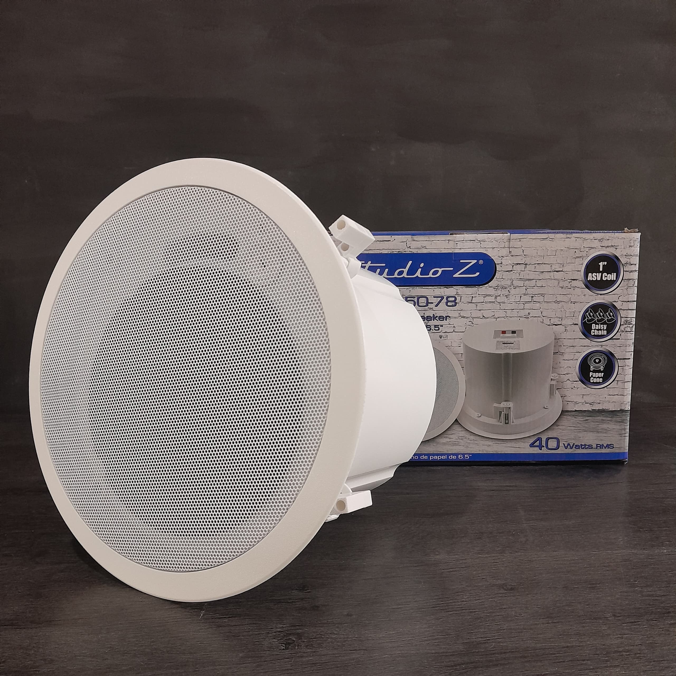  CORNETA DE TECHO 6.5 Pulgadas 70w 8 Ohm STUDIO Z ASV 1 Pulgadas,  PROFUNDIDAD 180mm DIAMETRO EXTERIOR 260mm  