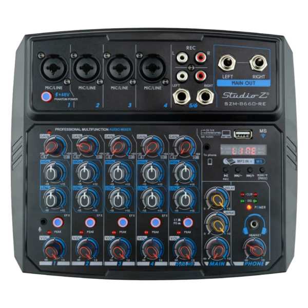  CONSOLA  6 CANALES D MINI ZEBRA BLUETOOTH/ USB/ MP3 PLAYER/ 48V/    